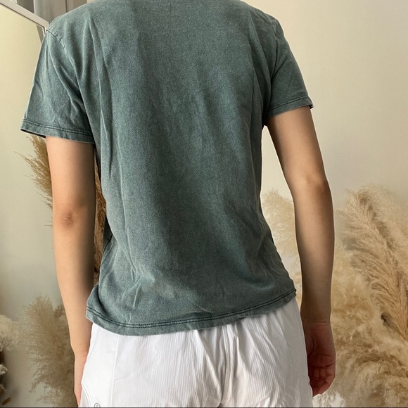 Brandy Melville Vintage Wash Green Tee - Picture 4 of 9